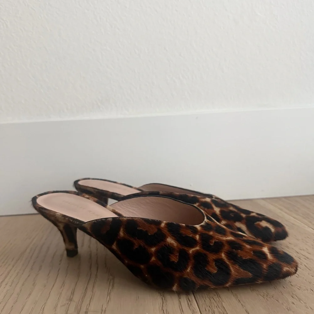 Loeffler Randall Leopard Print Women's Mules - Picture 1 of 6